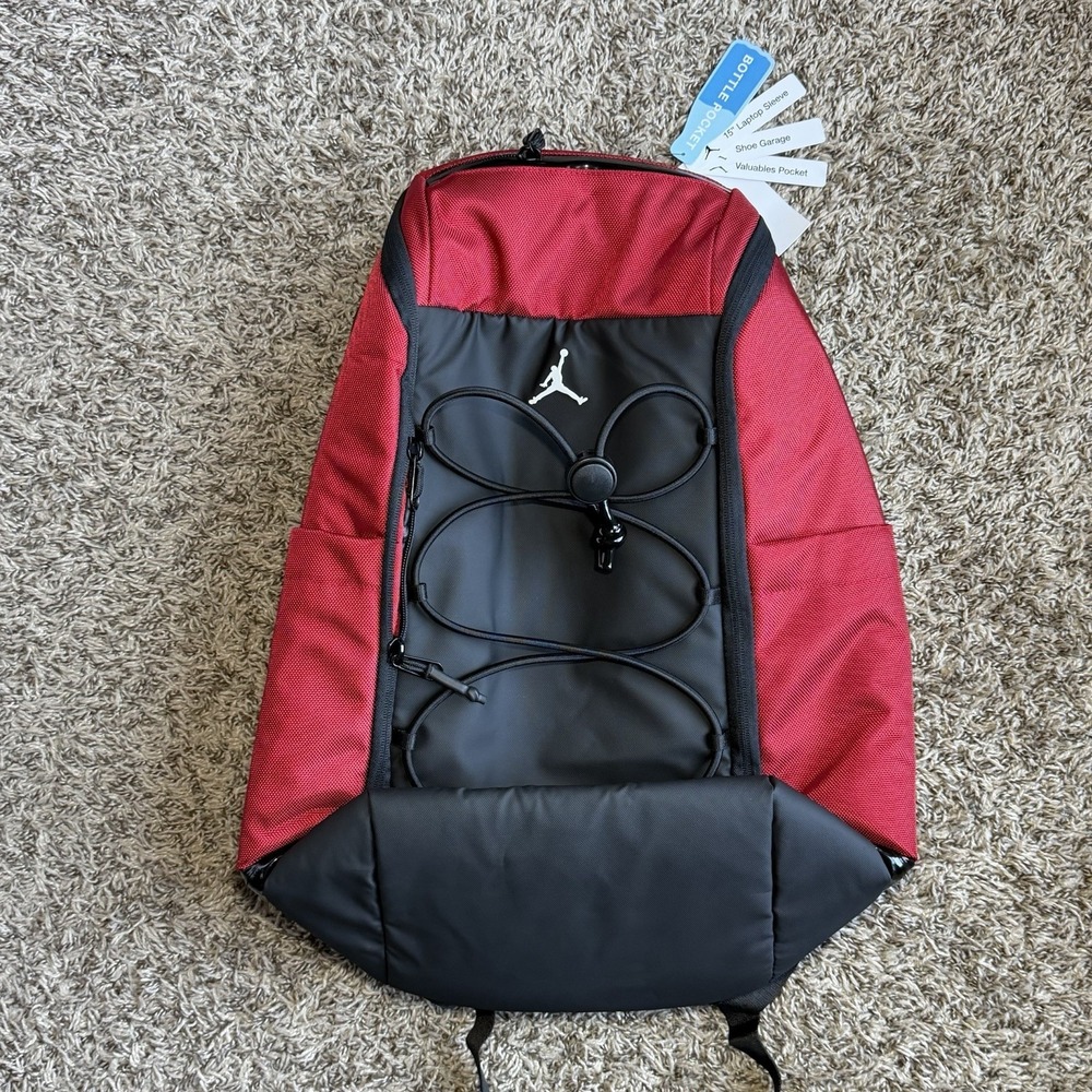 Nike Jordan Sport Backpack Size 32.9L Red Black MA0945-R78 NEW
